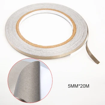 5 mm* 20 m Vodivé Látkové Pásky Jeden Lepicí EMI štít Elektromagnetické Pole Stínící Textilie