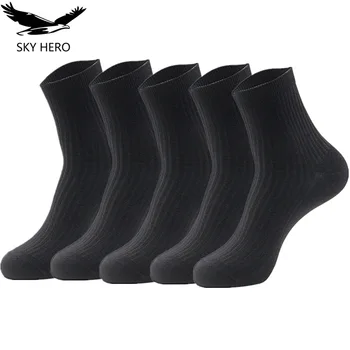 5 párů/lot Pánské Česaná Bavlna Ponožky Muž Posádky Ponožky Zimní Ponožky Letní Oblečení SKY HERO