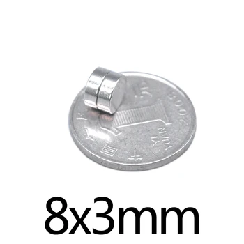 50/100/200ks 8x3 mm NdFeB Mini Malé kruhové Magnety 8mmx3mm Lednici N35 Neodym Magnet Dia 8x3mm Permanentní Magnety 8*3