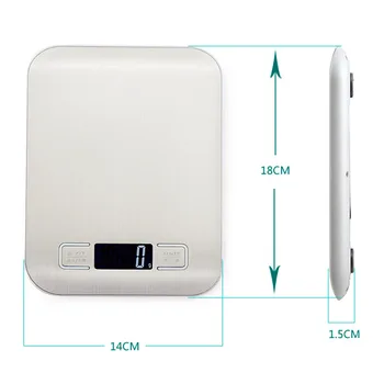 5000g/1g Digitální váha Kuchyně Vaření Měřit Nástroje z Nerezové Oceli, Elektronické Váhy LCD Elektronické Lavičce Hmotnosti Měřítku