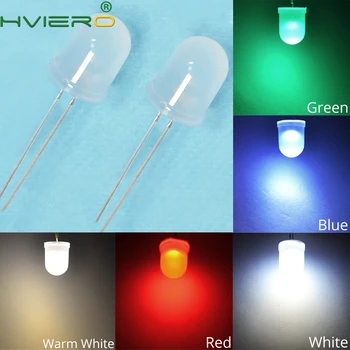 500pcs 10mm Min Rozptýlené Led Dioda Bílá Červená Zelená Modrá Žlutá Svítilna Ultra Jasná Dioda LED Žárovky Světlo Diody Lampa zelená výrobek