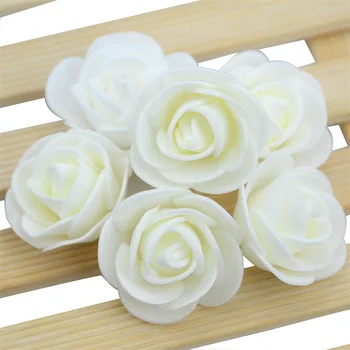 500PCS Mini PE Pěna Růže Květ, Vedoucí Umělé Růže Květiny Ručně vyrobené DIY Svatební Domácí Dekoraci Slavnostní & Party Dodávky