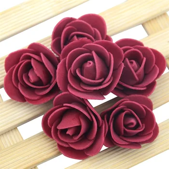 500PCS Mini PE Pěna Růže Květ, Vedoucí Umělé Růže Květiny Ručně vyrobené DIY Svatební Domácí Dekoraci Slavnostní & Party Dodávky