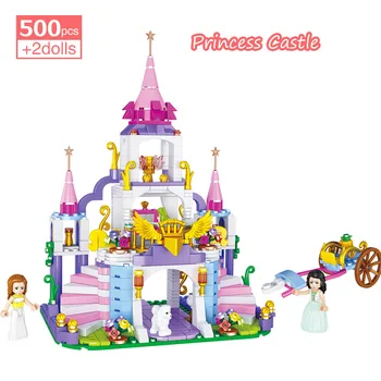 500Pcs Princezna Jeanne Města Castle Stavební Bloky Dívky Přátelé Fantasy Hrad Modelu Objasnit Vzdělávací Cihly Hračky Pro Dítě