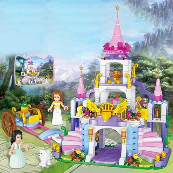 500Pcs Princezna Jeanne Města Castle Stavební Bloky Dívky Přátelé Fantasy Hrad Modelu Objasnit Vzdělávací Cihly Hračky Pro Dítě