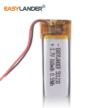 501230 Lithium Polymer Baterie 3.7 v 160mAh bluetooth sluchátka headset, auto alarm přívěsky
