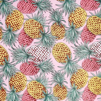 50cm Módní Ručně vyráběné DIY Bavlněná Tkanina Multi-Barevný Ananas Tištěné Oděvní Materiál