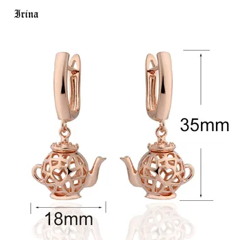 585 Rose Gold Náušnice módní šperky 2020 Unikátní Duté Roztomilé Konvice Tvar Design Náušnice Pro Ženy šperky velkoobchod