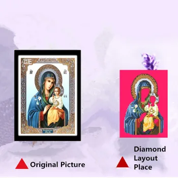 5D Crystal Kolo Diamond Malby, Výšivky Ježíš, Náboženství, Umění Malování na Náboženskou Ikonu Drahokamu Řemeslo DIY Home Dekor Dárky