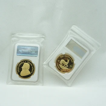 5kusů/lot 1967 Krugerrand mince 1 Troy 24K Zlato Plátované Jihoafrická Republika Žádné Kopírování Suvenýr Kovové Dárky