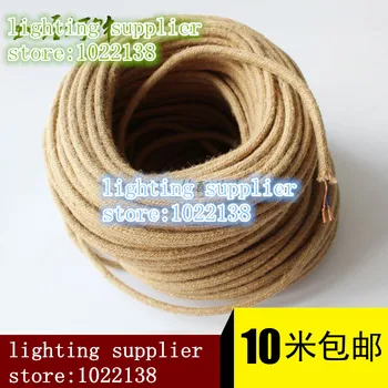 5m dvojité izolační tkaniny drátu textilní kabel vintage konopí lano drát a kabel 2x0.75mm2 elektrické dráty DIY přívěsek světla