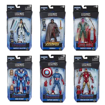 6 Hasbro Marvel Legends Avengers Postavy Thora, Iron Man, Captain America Vision Heimdall Valktrie Anime, Akční A Hračky, Model Hračky