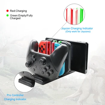 6 in1 Charging Dock Pro Nintend Spínač Joy-con Controller LED Nabíječka Pro Nintendo Spínač Pro Gamepad Nabíjet Stát NS