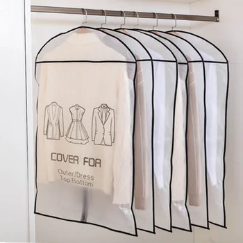 6 Ks Skříň Oblečení Visí Kryt proti Prachu Transparentní Barvy Oblek PEVA Zip Sáčku na Prach Skříň Oblečení Skladování Taška