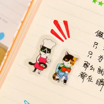 6 listů Samolepky kawaii kreslené kočky zábavné deník samolepky na notebook, děti, děti roztomilé vodotěsné samolepky hračky pegatinas nové
