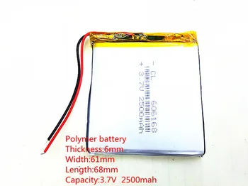 606168 3.7 V 2500mAh 606070 Lithium Polymer Li-Po, li-ion Dobíjecí Baterie buněk Pro Mp3 MP4 MP5 GPS, PSP, mobilní, bluetooth