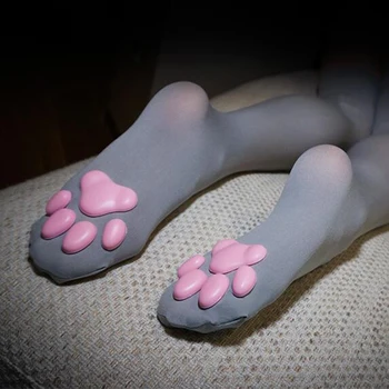 60CM Roztomilé 3D Kočka Pad kotě Tlapky Ponožky Dívka Lolita Cosplay Sametové Legíny Nad Kolena Stehna Vysoké Dlouhé Punčochy