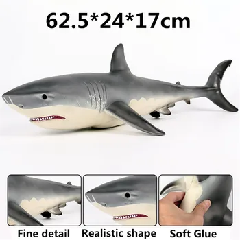 62.5*24*17cm Život v Moři Žralok Model Hračky, Děti, Velká Velikost Zvířat Model Akční Hračka Čísla, Učení, Vzdělávací, Děti Chlapci Dárek