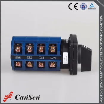63A Cam Přepínač 1-0-2 4 Póly, 16 svorky s ochrannou krabici IP65(CE, TUV), venkovní zda důkaz