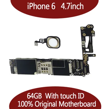 64GB Originální Odemčený pro iPhone 6 základní Deska s Touch ID,Otisků prstů, Funkce pro iphone 6 Logické Desky