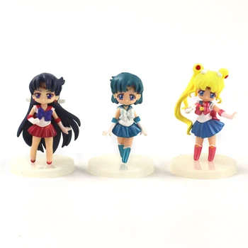 6ks/sada Sailor Moon Akce Obrázek Princezny Serenity Tsukino Usagi Sailor Venus, Jupiter Merkur Mars PVC Sběratelskou Model Hračka