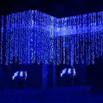 6m * 3m Venkovní Led Řetězec Víla světla Vánoční Svatební Party Holiday Garden 600 LED Závěs Světla Dekorace EU, USA, AU, UK Noel