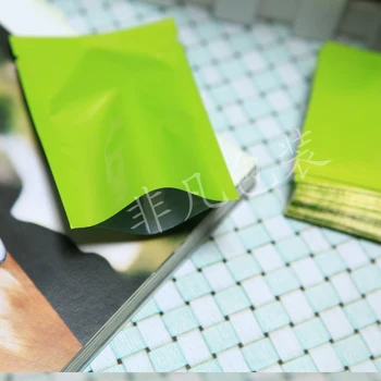 7*10 cm,200ks x Zelený hliníkové fólie pytel - Aluminizing fólie plastové pouzdro uzavíratelné potraviny/čaje skladování balení barevné tašky