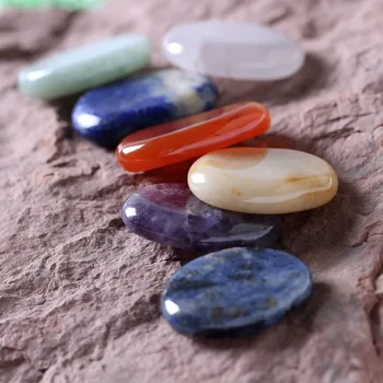 7 kusů Čakra Kameny Přírodní Palmový Krystaly pro Reiki Léčení Feng Shui Dekor s jedním Pouzdro 2018 Nové Příjezdu