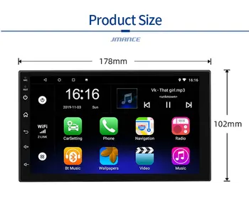 7 palcový 1Din Android 9.1 Auto Rádio Multimediální Přehrávač Univerzální Auto Stereo GPS Navigace Bluetooth Audio Přehrávání Videa