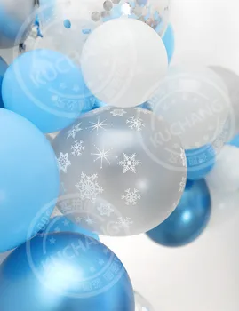 72pcs Balón sněhová Vločka Věnec Arch kit pro Zimní říši Divů, Vánoční, Miminko Princezna Narozeninové Party Dekorace