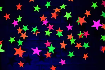 78ft Neon Hvězda Girlanda závěsná Dekorace pro Narozeniny, Strana, Svatební Dekorace Černé Světlo Reaktivní UV Záře Party (6 ks)