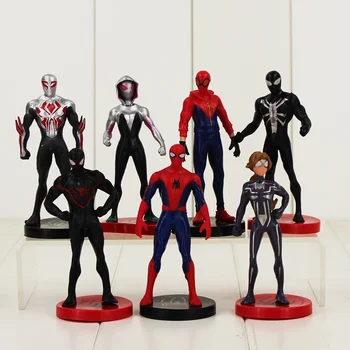 7pcs/lot 10 cm Spiderman Čísla Jed Pavoučí Žena Gwen Stacy PVC Model Hračky
