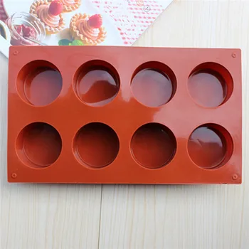 8 Otvorů kruhového Tvaru Silikonové Formy Čokoládové Formy Silikonové DIY Dort Dekorace Formy Jelly Led Pečení Formy Lžíce Dort Formy