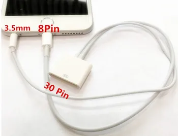 8 Pin Na 30 Pin Dock 3.5 mm ihome Audio Nabíječka Adaptér Převodník 30pin na 8pin Kabel Pro Telefon 5 5S 6 PAD 4 MODUL Pro iOS8