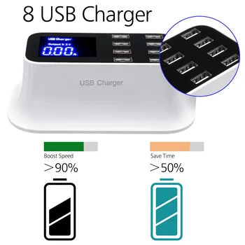 8 Portů Multi USB Nabíječka HUB Quick Charge 3.0 Usb Nabíječka pro Chytrý Mobilní Telefon Rychlé Nabíjení Dock Station EU US UK Plug
