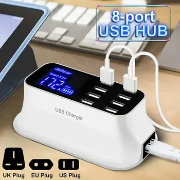 8 Portů Multi USB Nabíječka HUB Quick Charge 3.0 Usb Nabíječka pro Chytrý Mobilní Telefon Rychlé Nabíjení Dock Station EU US UK Plug
