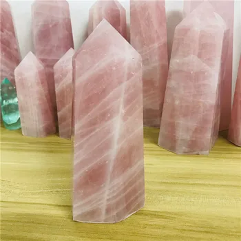 800-1000g Přírodní růžové rose quartz crystal obelisk hůlka bod léčení