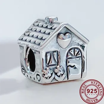 925 Sterling Silver Bead Nové Módní Sladký Domov Korálky Fit Pandora Ženy, Náramek & Náhrdelník Diy Šperky