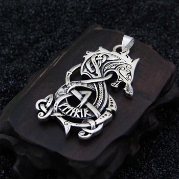 925 Sterling Silver rune Viking Dragon přívěsek náhrdelník s pravé kůže řetězce a kýl řetěz jako dárek