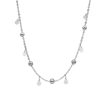 925 Sterling Silver Střapcem Kulatý Korálek náhrdelník Náhrdelník Pro Ženy Minimalistické Svatební Party Šperky Příslušenství DZ507