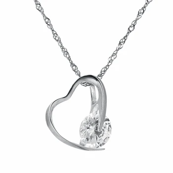 925 Sterling Silver Top Class lady Módní Náhrdelník Srdce Přívěsek Křišťálově šperky Nové Dívky, Ženy, Šperky