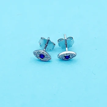 925 Stříbrný Minimalistický Modré Zirkony Evil Eye Stud Náušnice Pro Ženy, Příslušenství Brinco Pendientes Boucle d ' oreille 2020 NOVÉ