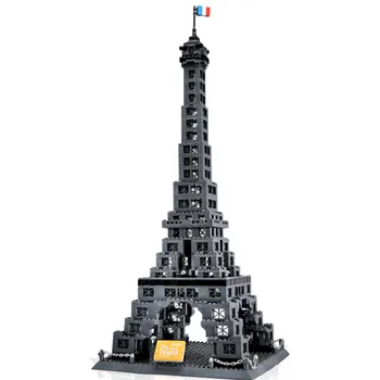 978pcs Slavný Architektury Eiffelova Věž v Paříži Stavební Blok, Cihla, Hračka 8015