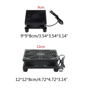 9cm/12cm Ventilátor Chlazení DC 5V USB Napájení Tichý Ventilátor pro Router TV Set-Top-Box Chladiče Chladič DIY Opravy Dílů