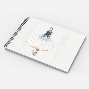 A4 Oblečení Designer Tečkovanou Čáru Lidské Tělo Malování Design Notebook Profesionální Dámské, Pánské Oblečení, blok 50 listů