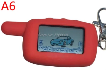 A6 LCD Dálkové Ovládání Klíčenka +Červená A6 Silikonové Pouzdro Pro Vozidla Bezpečnostní Dva Způsob Auto Alarm StarLine A6 Klíčenka