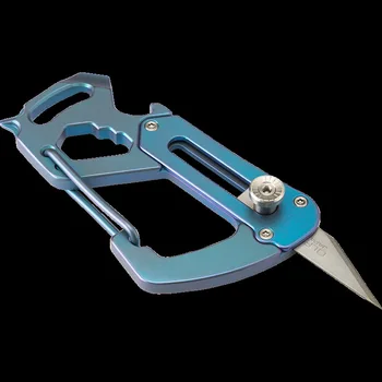 A73 Titanové slitiny push-pull open box nůž Rozbalení nástroj, Otvírák, Šroubovák, Klíč EDC multifunkční závěsné spony Klíč stora