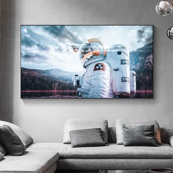Abstraktní Malířské Plátno Malířské Výzdoby Domů Vesmíru, Astronaut, Planety Vytisknout Plakát Obývací Pokoj Ložnice Obrázek Wall Art