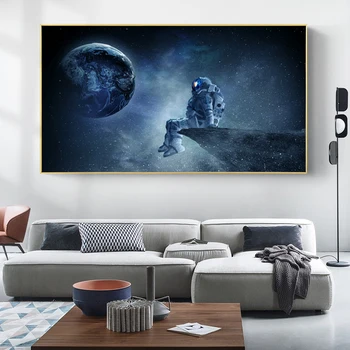 Abstraktní Malířské Plátno Malířské Výzdoby Domů Vesmíru, Astronaut, Planety Vytisknout Plakát Obývací Pokoj Ložnice Obrázek Wall Art