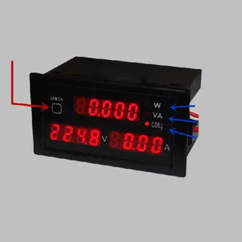 AC 110V - 220V Digitální LED 100A watt napájení metr volt amp Ampérmetr Voltmetr +CT